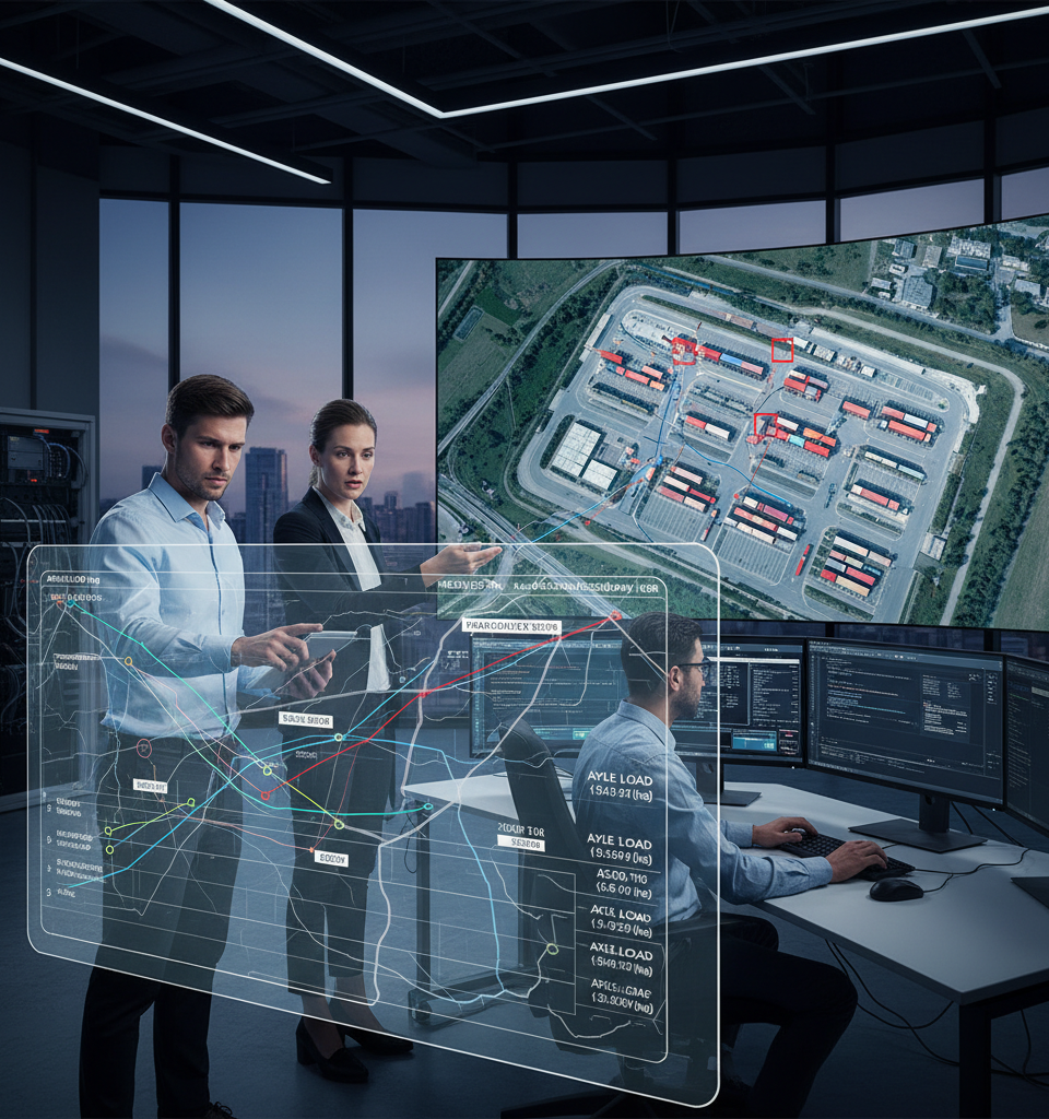 Could OEM Axle Weight Data and Satellite Imagery Be the Future of Cargo Theft Identification? — AI-generated illustration