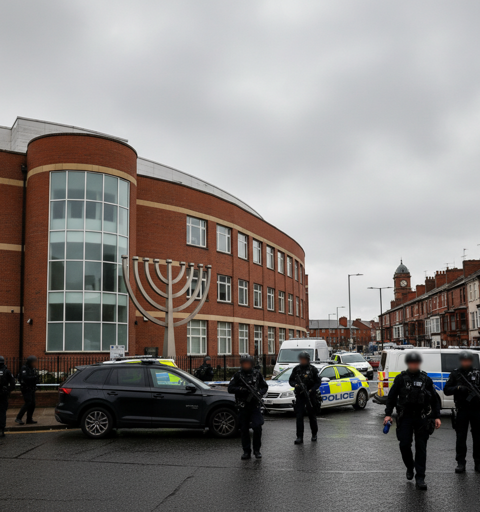 Counter-Terror Police Disrupt Alleged Plot Targeting Manchester's Jewish Community — AI-generated illustration