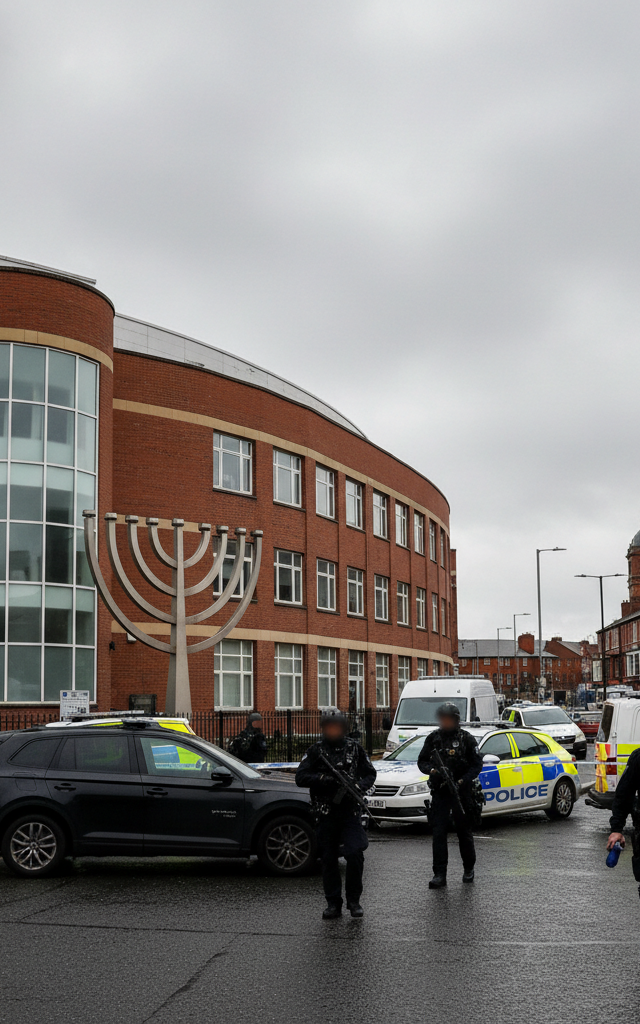 Counter-Terror Police Disrupt Alleged Plot Targeting Manchester's Jewish Community — AI-generated illustration
