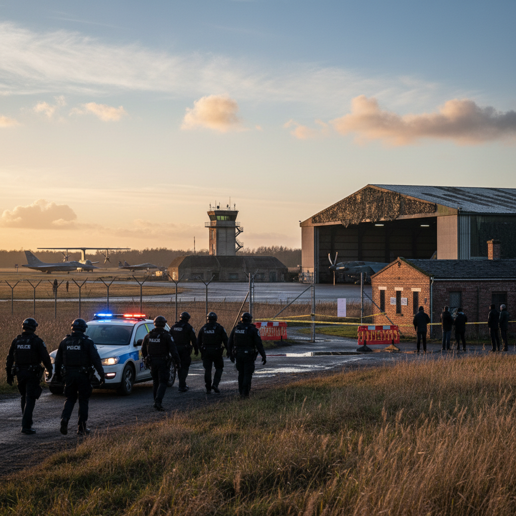 Counter-Terror Police Lead Investigation Following Five Arrests Near RAF Base