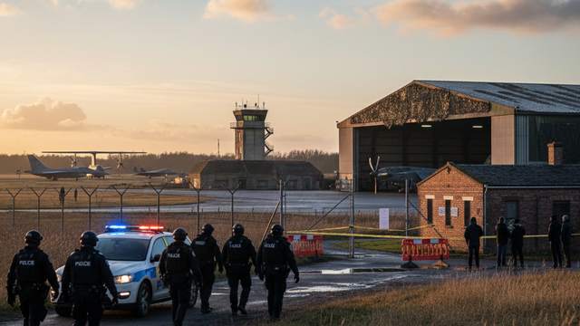 Counter-Terror Police Lead Investigation Following Five Arrests Near RAF Base