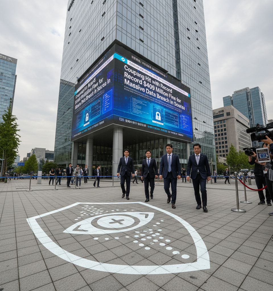 Coupang Hit with Record $409 Million Fine for Massive Data Breach in South Korea — AI-generated illustration