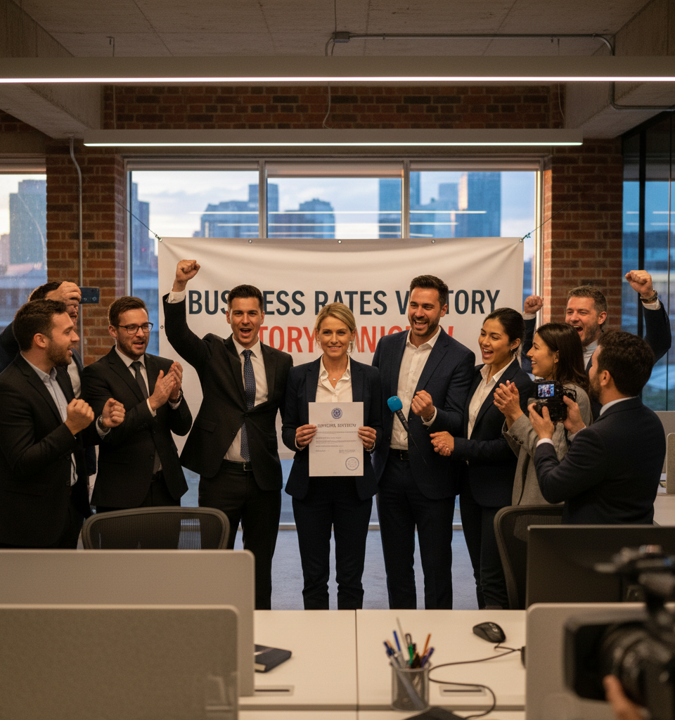 Coworking Operator Secures Landmark Judicial Review in Business Rates Dispute — AI-generated illustration