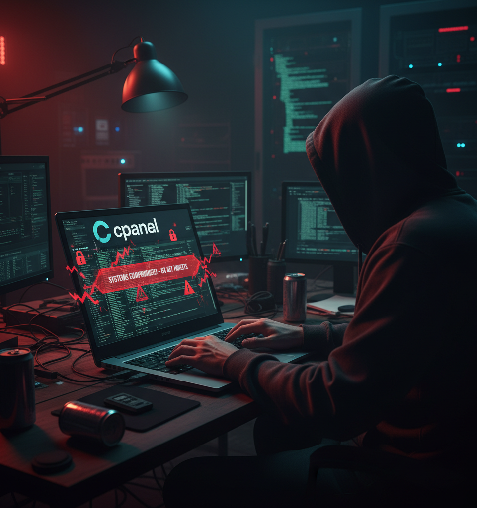 cPanel Vulnerability Exploited: Thousands of Websites Compromised in Widespread Attacks — AI-generated illustration