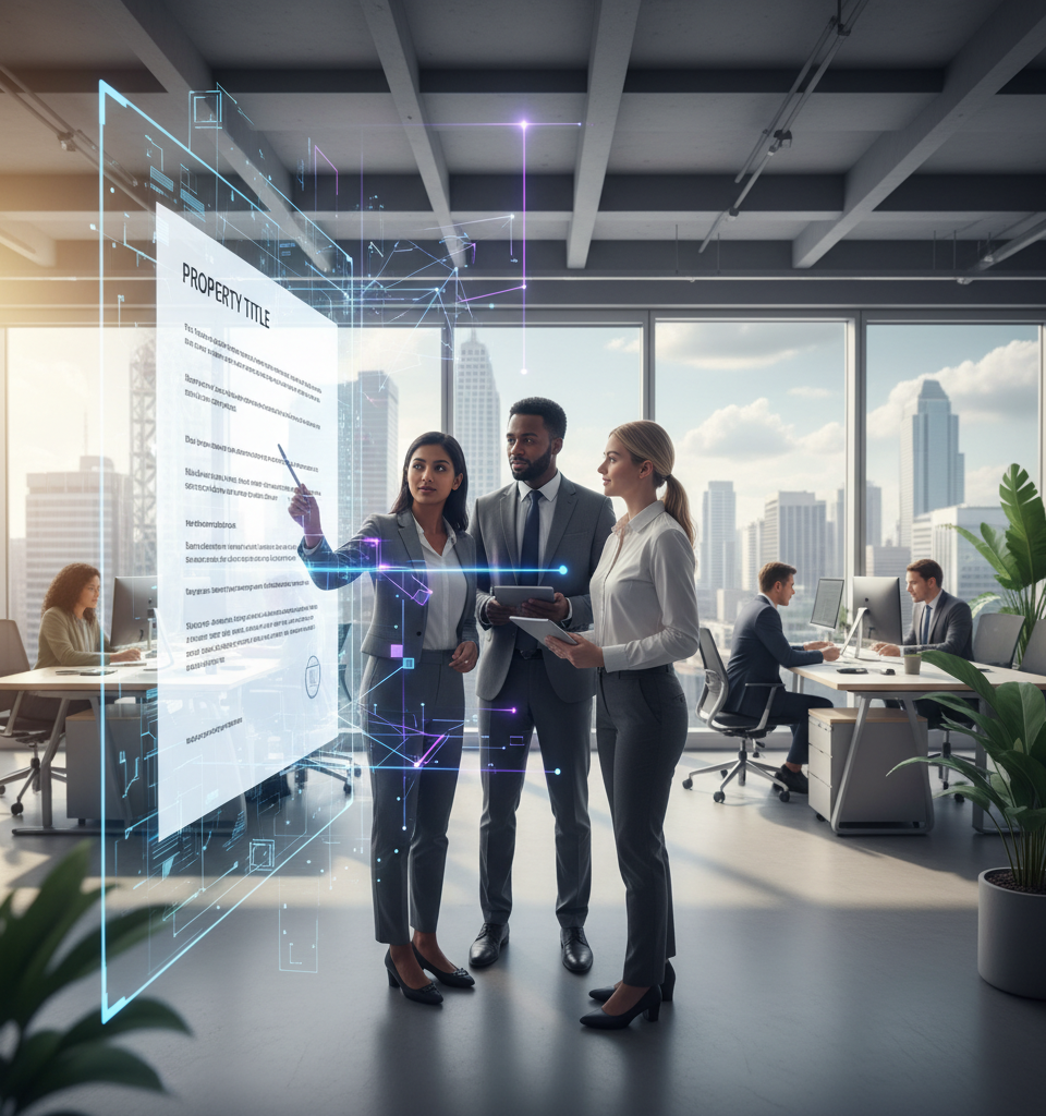 CRE Title Industry Embraces AI to Combat Talent Shortages, Accelerate Transactions — AI-generated illustration