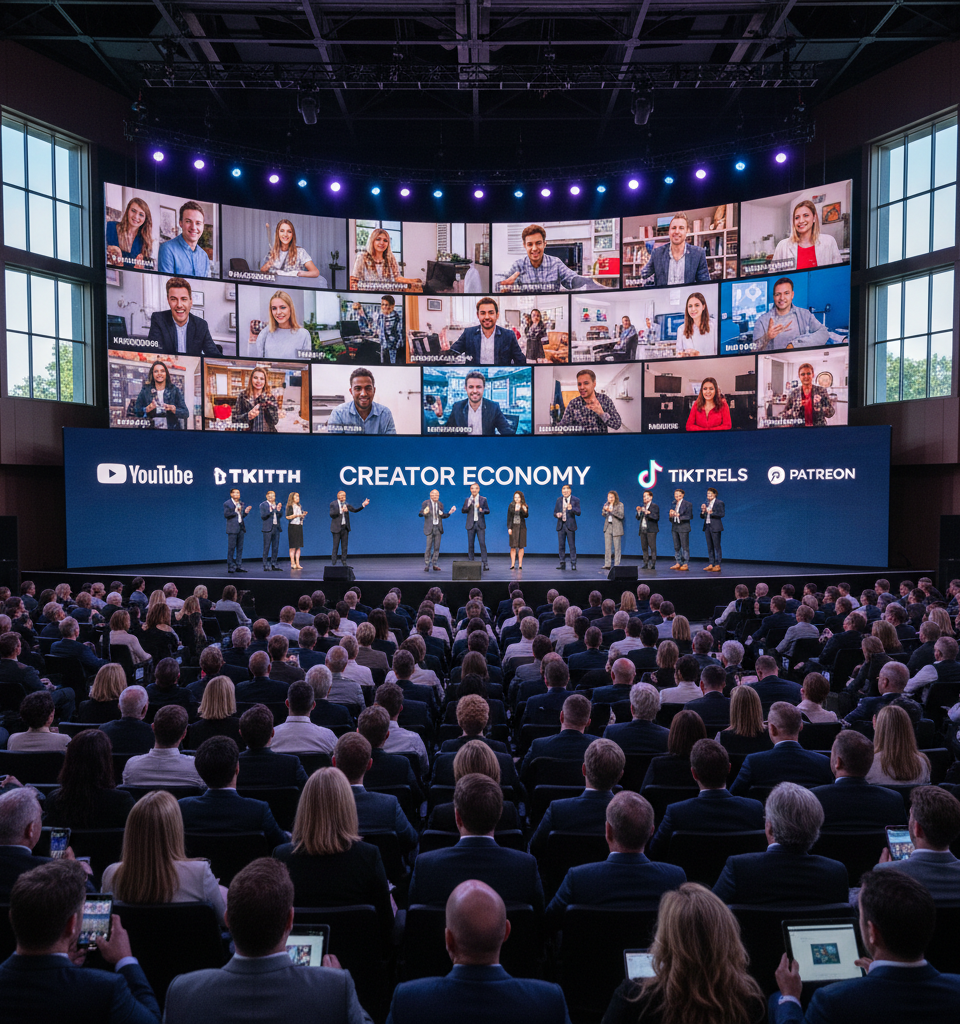 Creator Economy Takes Center Stage at TV Upfronts, Reshaping Advertising Landscape — AI-generated illustration