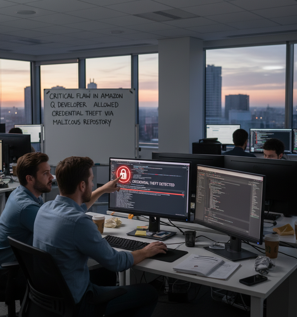 Critical Flaw in Amazon Q Developer Allowed Credential Theft Via Malicious Repository — AI-generated illustration
