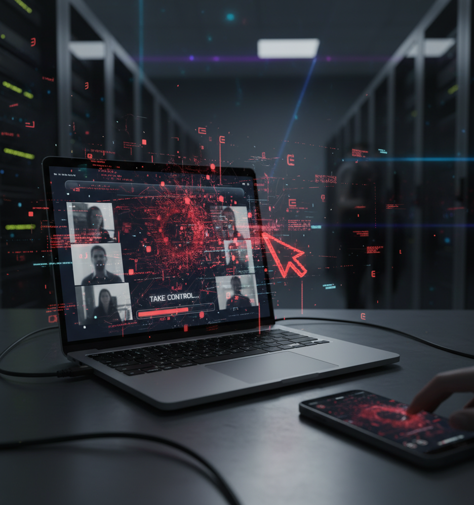 Critical Zoom Screen-Sharing Vulnerability Enabled Full Device Takeover — AI-generated illustration