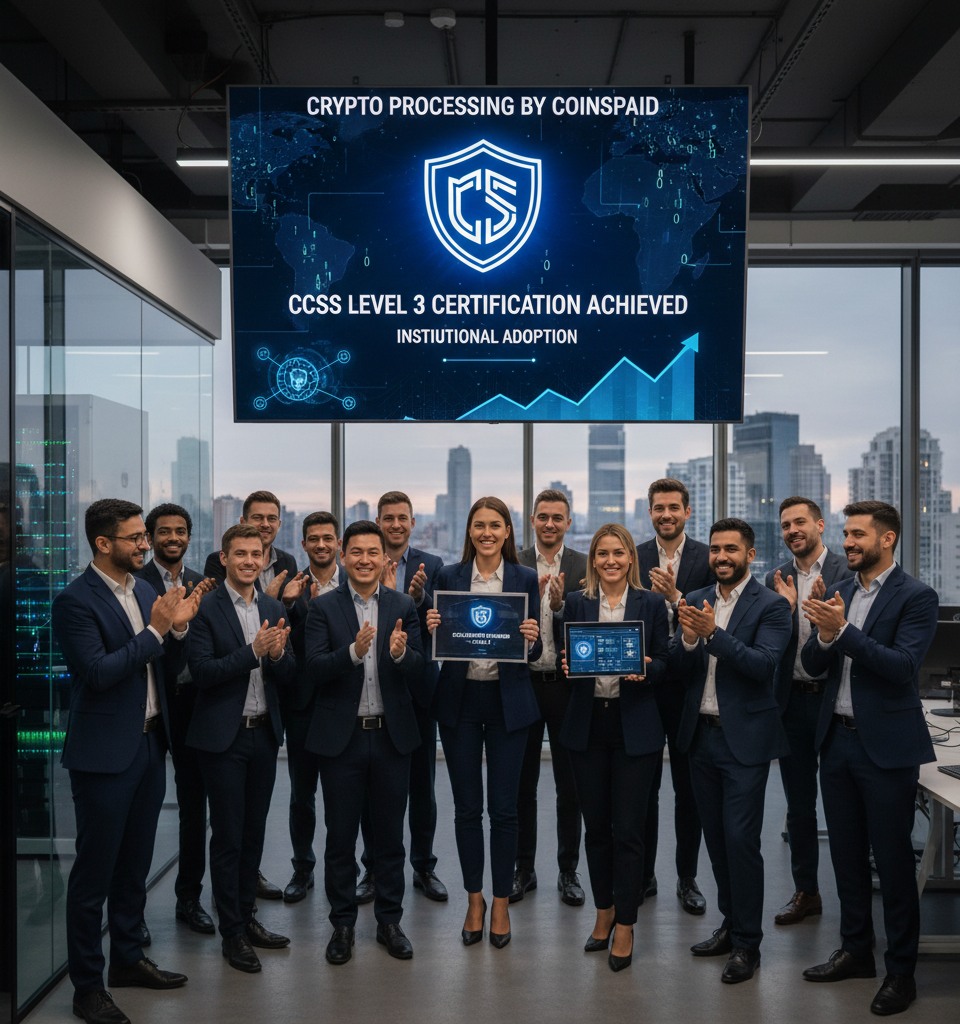 CryptoProcessing by Coinspaid Achieves Highest CCSS Security Standard Amid Rising Institutional Adoption — AI-generated illustration