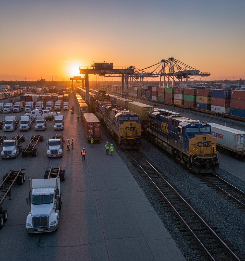 CSX Leads Rail Revival: Truck-to-Rail Conversions Drive Volume Amid Soaring Fuel Costs — AI-generated illustration