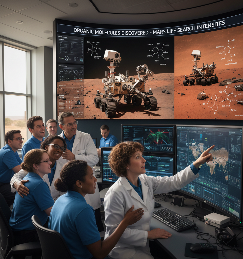 Curiosity Rover Uncovers Crucial Organic Molecules, Boosting Mars Life Search — AI-generated illustration