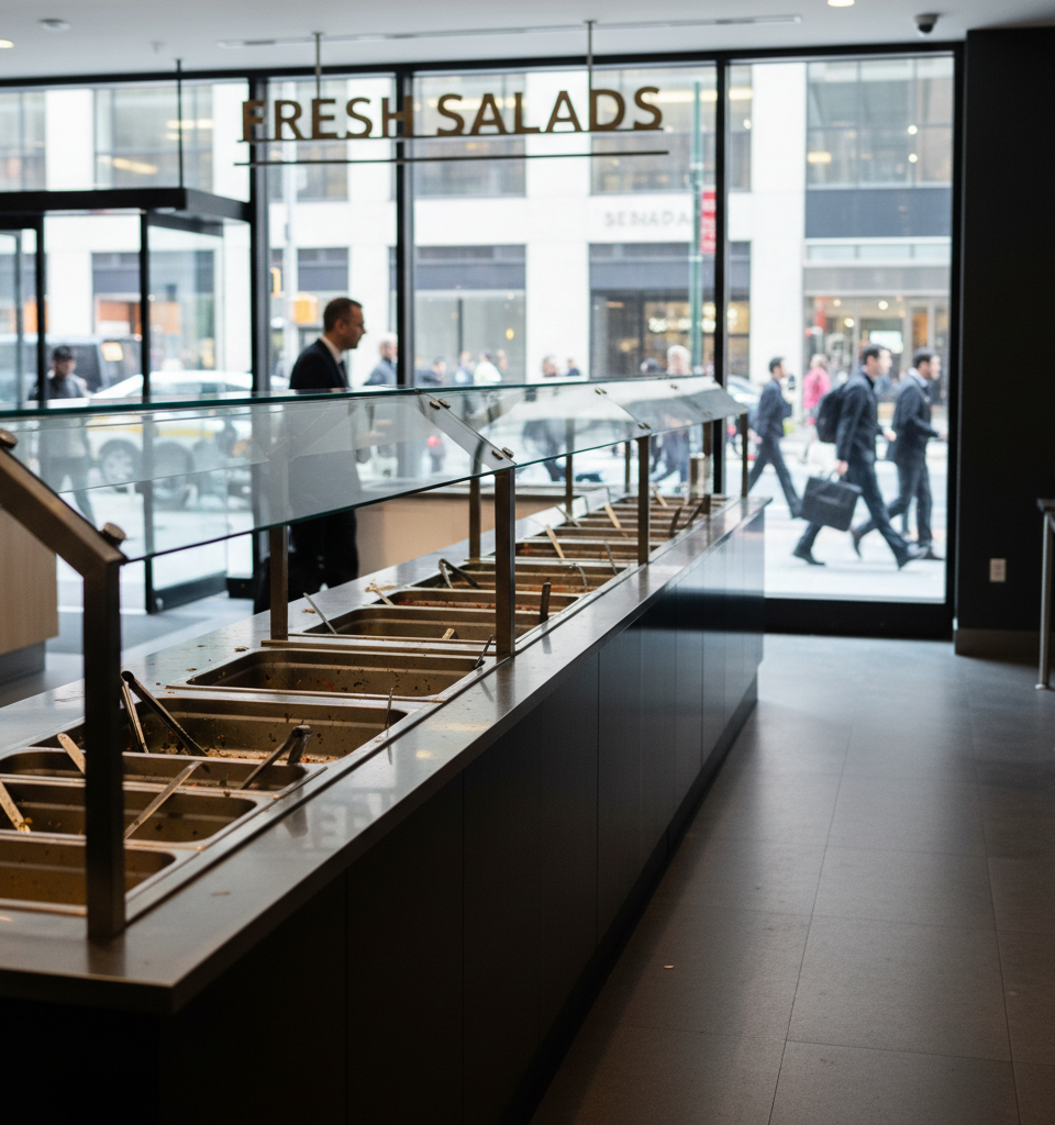 Cyclospora Outbreaks Deter Consumers, Prompting Decline in Salad Chain Traffic — AI-generated illustration