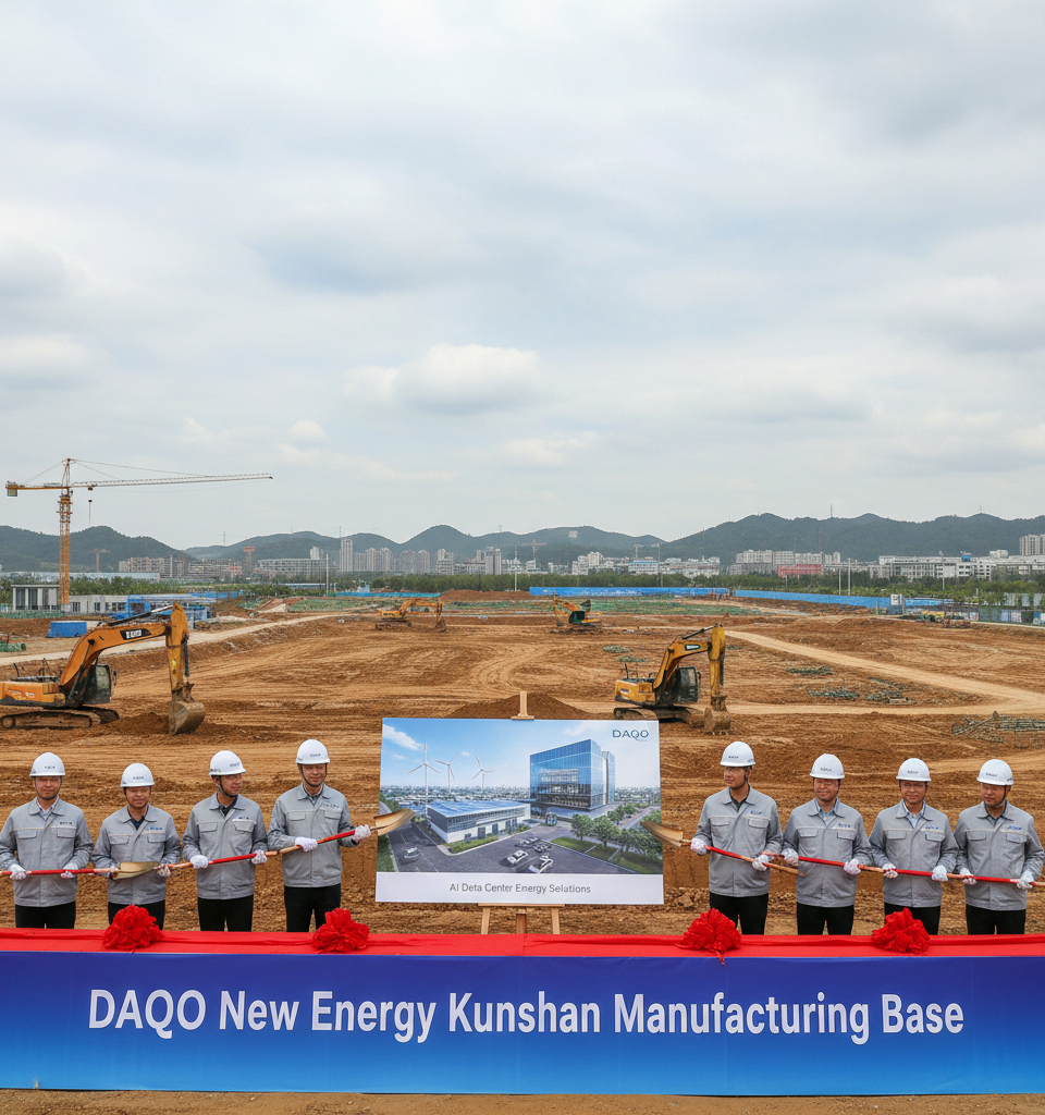 Daqo New Energy to Establish Kunshan Manufacturing Base for AI Data Center Energy Solutions — AI-generated illustration