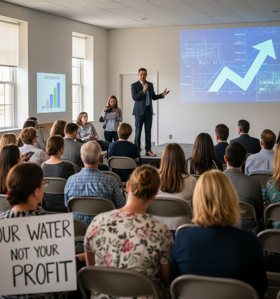 Data Center Industry's Messaging Miss: Why Emphasizing GDP Over Local Impact Fails — AI-generated illustration