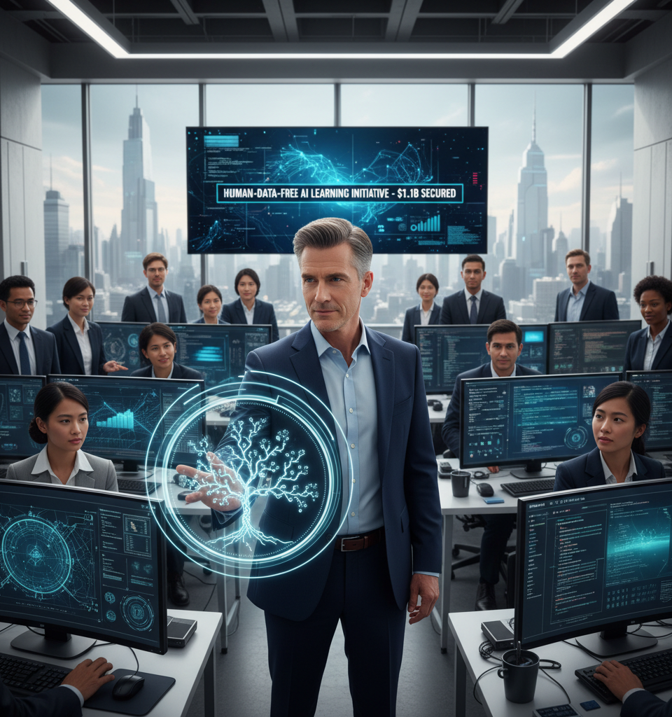 David Silver's Ineffable Intelligence Secures $1.1B to Pioneer Human-Data-Free AI Learning — AI-generated illustration