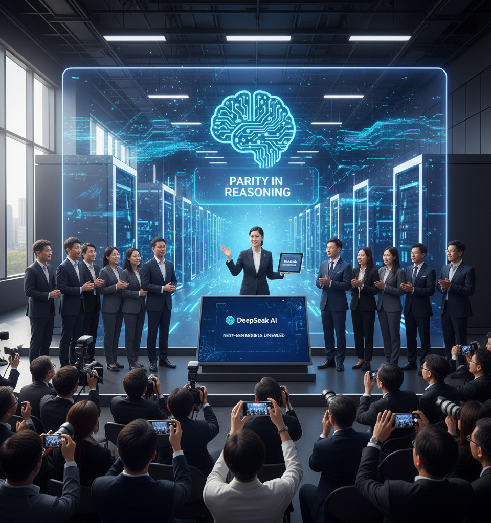 DeepSeek AI Unveils Next-Gen Models, Claiming Parity with Frontier AI on Reasoning — AI-generated illustration