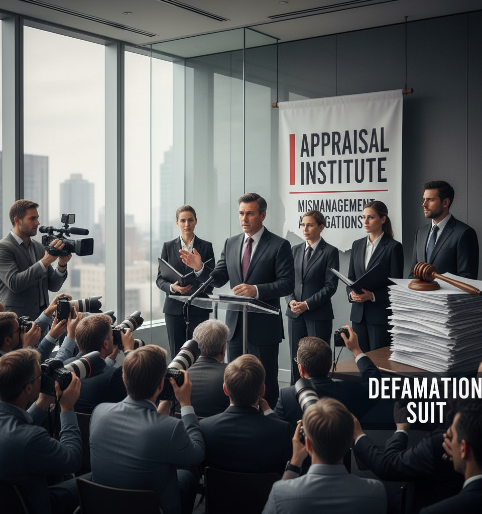 Defamation Suit Rocks Appraisal Institute Amid Mismanagement Allegations — AI-generated illustration