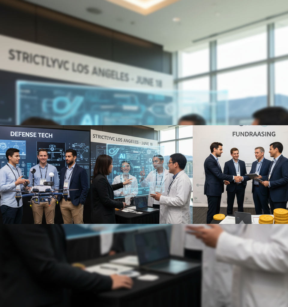Defense Tech, AI, and Fundraising Converge at StrictlyVC Los Angeles on June 18 — AI-generated illustration