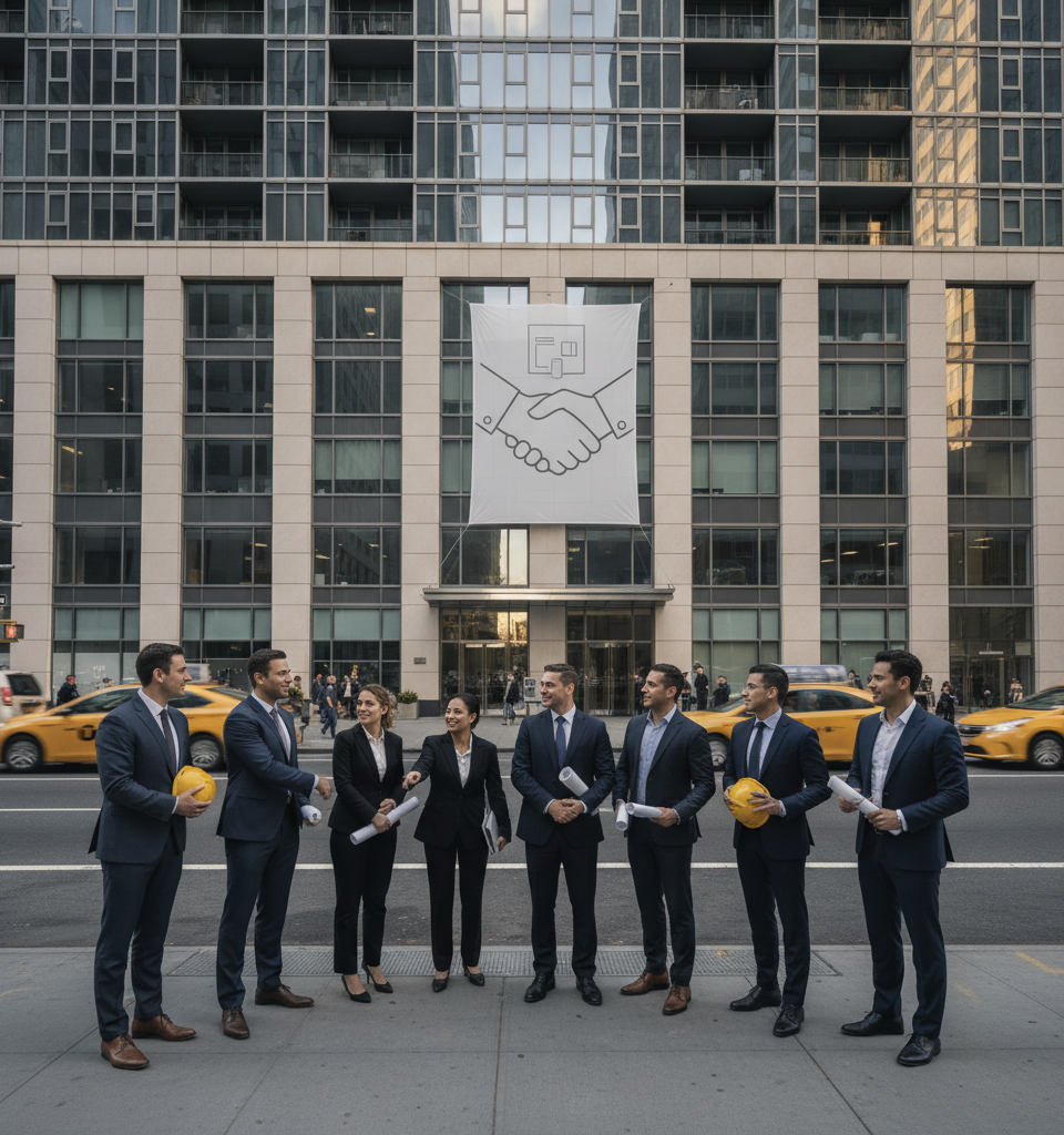 Derby Copeland Capital Provides $54 Million Refinancing for Midtown East Condo Development — AI-generated illustration