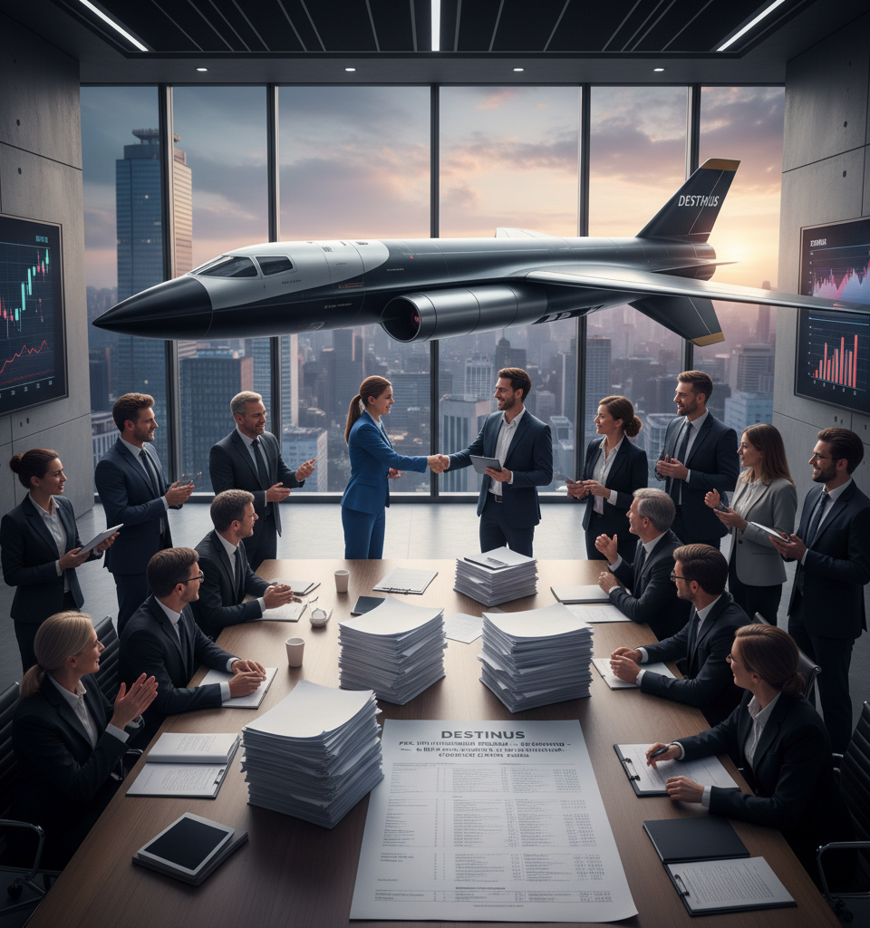 Destinus Seeks €5B Valuation in €200M Pre-IPO Funding Round — AI-generated illustration