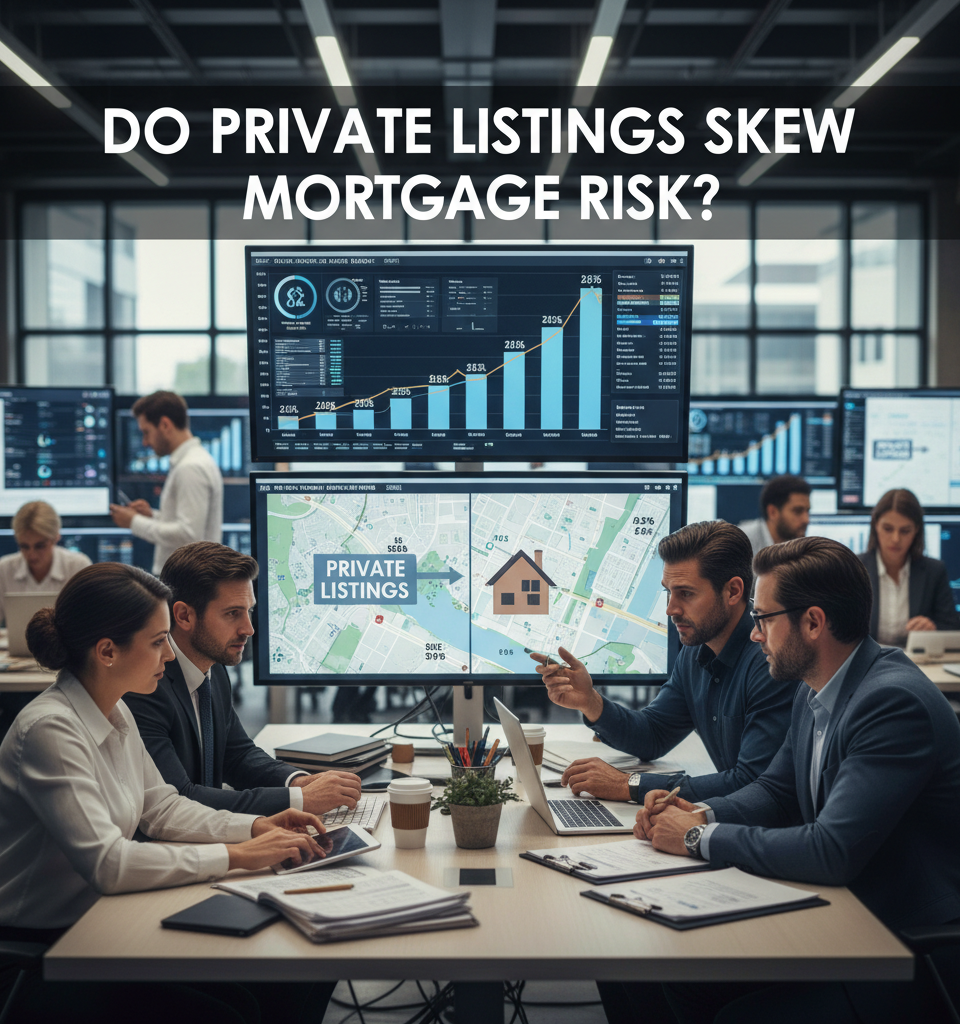 Do private listings distort mortgage risk data? — AI-generated illustration