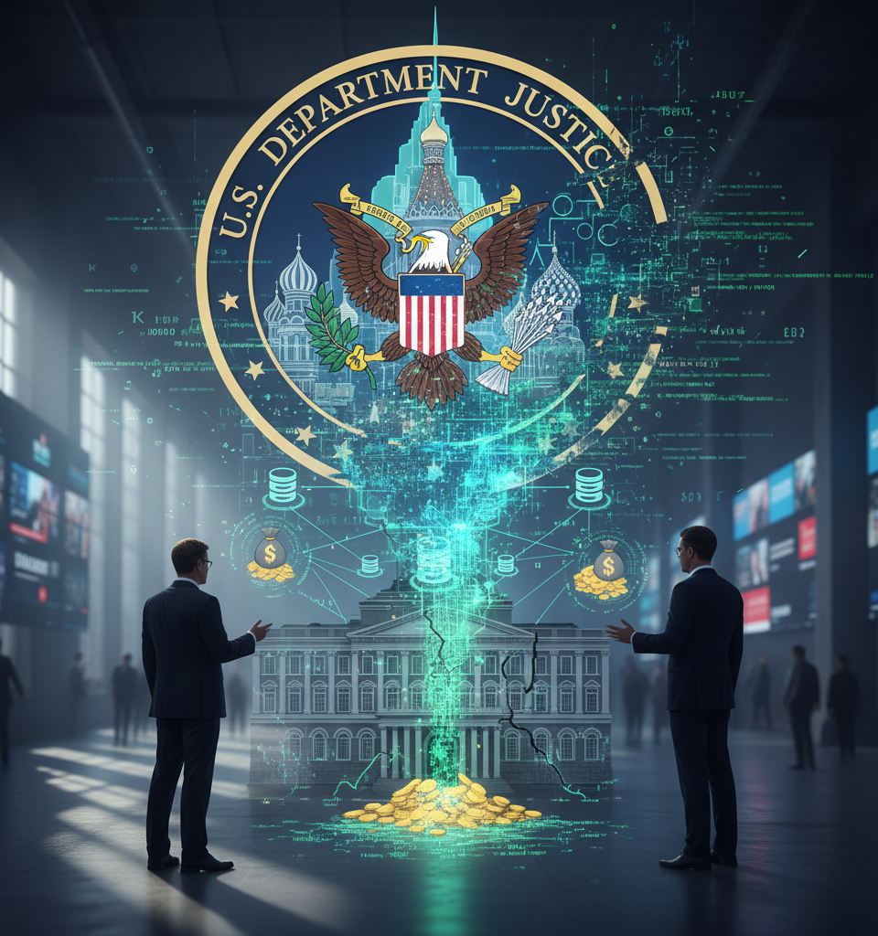 DOJ Alleges Ransomware Gang Exploited Russian Government Databases for Corruption — AI-generated illustration