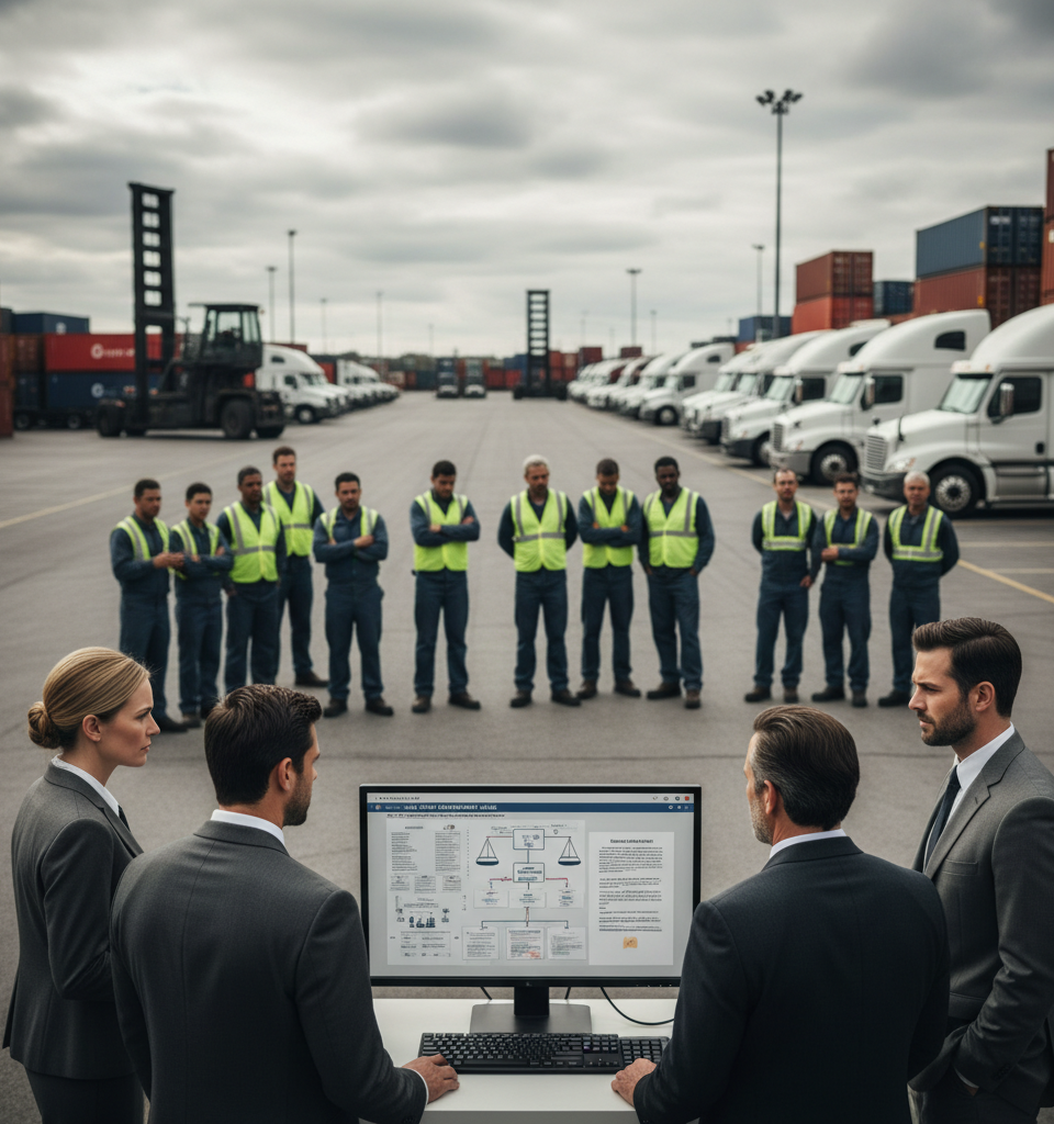 DOL's Joint Employer Rule: A Critical Watch for the Trucking Industry — AI-generated illustration