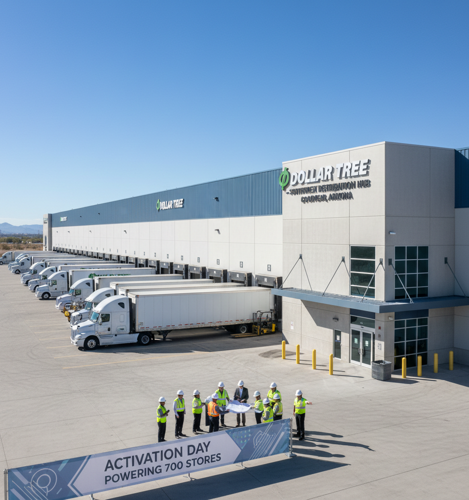 Dollar Tree Activates Arizona Distribution Hub, Bolstering Southwest Logistics for 700 Stores — AI-generated illustration