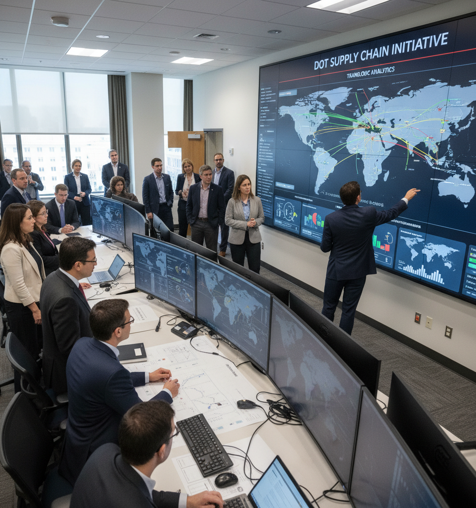 DOT Prepares to Launch Broad Supply Chain Initiative with Visibility Dashboard — AI-generated illustration