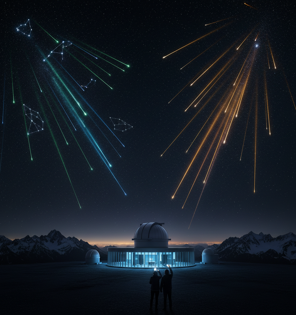 Double the Dazzle: Look Up to See 2 Meteor Showers in the Night Sky — AI-generated illustration