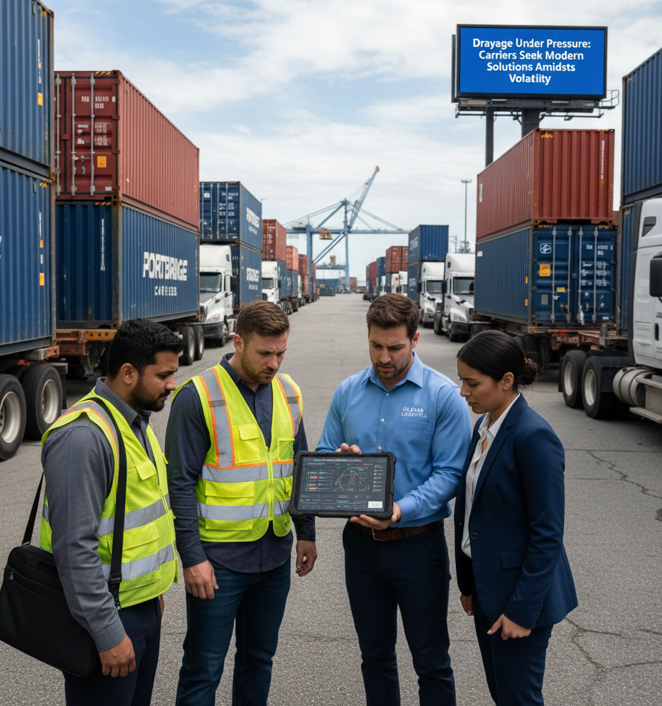 Drayage Under Pressure: Carriers Seek Modern Solutions Amidst Volatility — AI-generated illustration