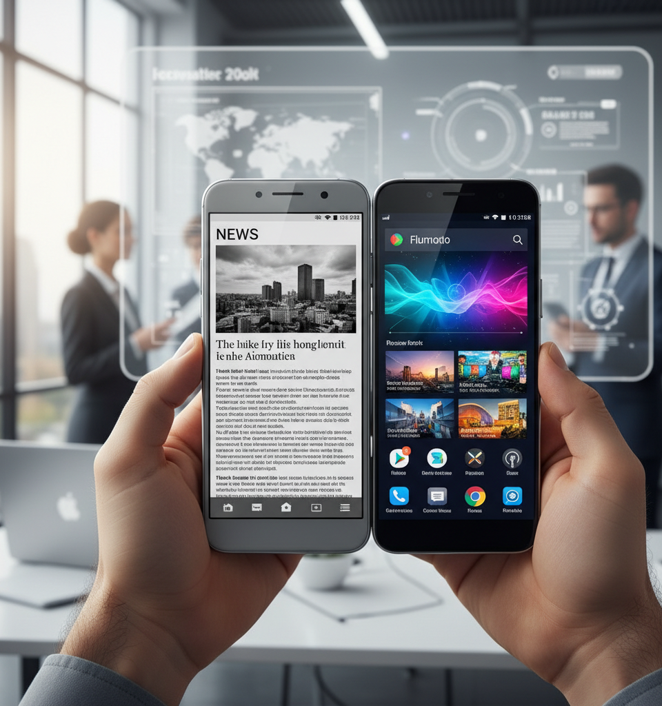 Dual-Screen Innovation: The Future of Mobile Displays Blends E-Ink and AMOLED — AI-generated illustration
