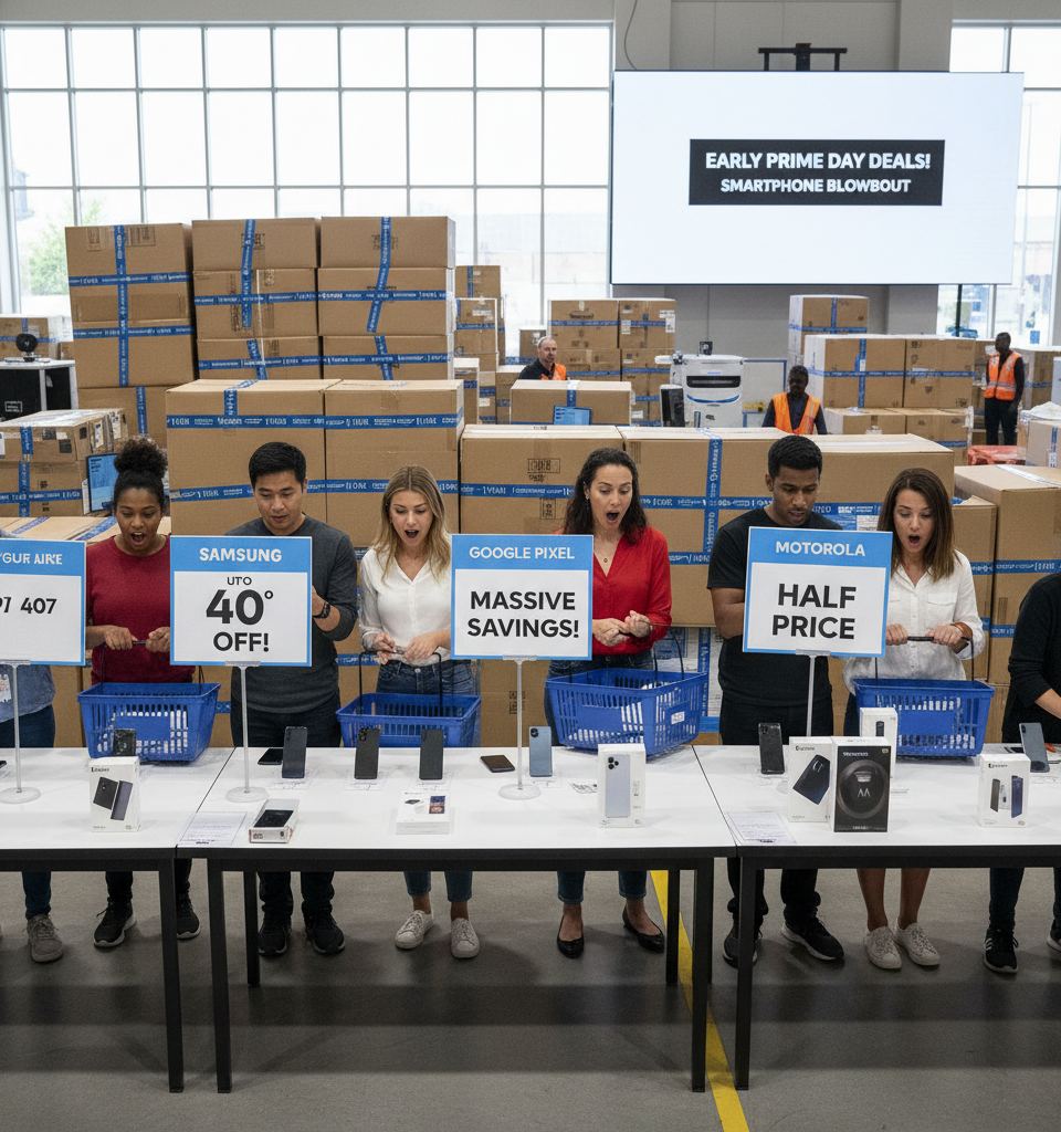 Early Amazon Prime Day: Substantial Savings on Samsung, Google, and Motorola Smartphones Emerge — AI-generated illustration