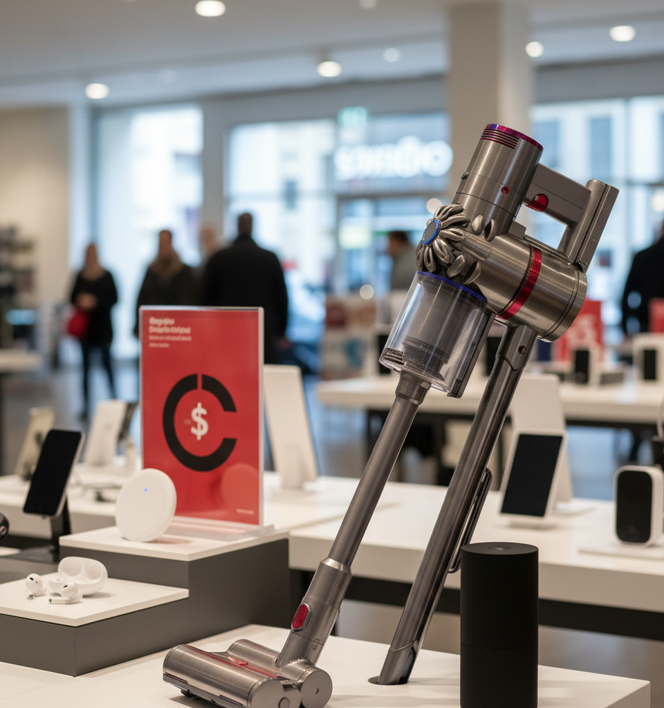 Early Labor Day Tech Sales Emerge: AirTags, Dyson Among Deals — AI-generated illustration