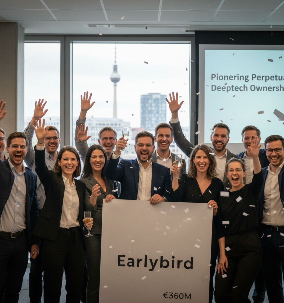 Earlybird Secures Landmark €360M Fund VIII, Pioneering Perpetual Deeptech Ownership Model — AI-generated illustration