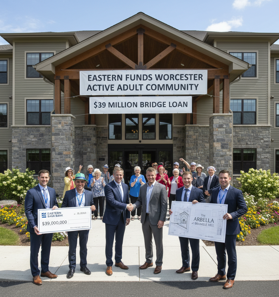 Eastern Bank Funds Worcester Active Adult Community with $39 Million Bridge Loan — AI-generated illustration