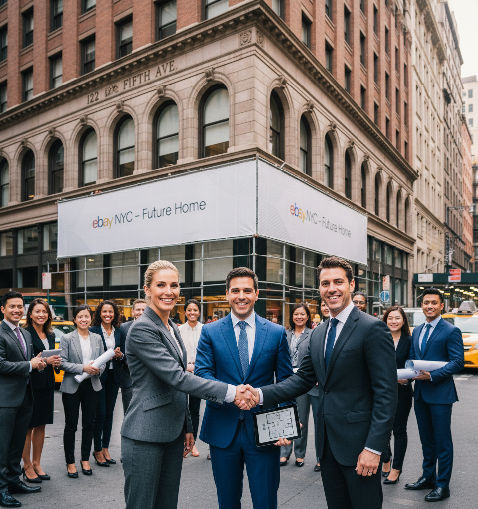 eBay Secures Major Office Lease at 122 Fifth Avenue in Flatiron District — AI-generated illustration