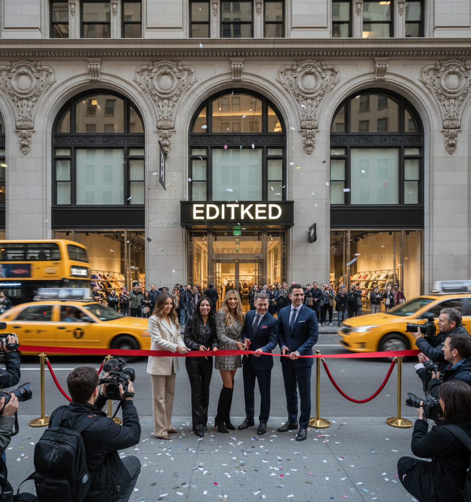 Edikted Lands Flagship Store on Fifth Avenue, Anchoring Scribner Building's Retail Revival — AI-generated illustration