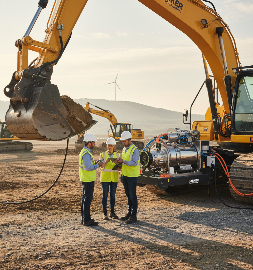 Electrification Revolution: Parker Hannifin Leads as Heavy Equipment Embraces Sustainable Power — AI-generated illustration