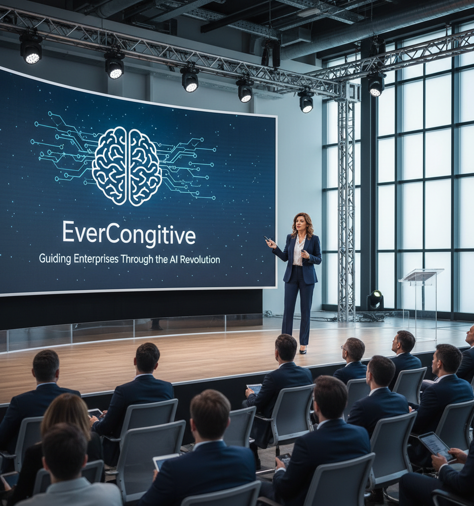 Elizabeta Gjorgievski Joshevski: Guiding Enterprises Through the AI Revolution with EverCognitive — AI-generated illustration