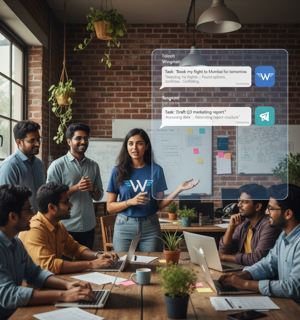 Emergent's Wingman Challenges AI Agent Market with Chat-Based Task Automation — AI-generated illustration