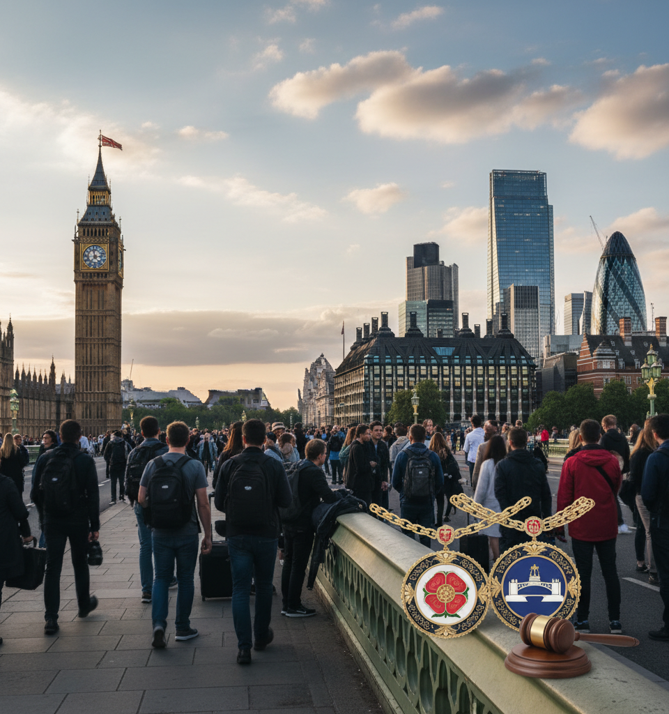 English Mayors Expected to Gain Power to Levy Tourist Taxes — AI-generated illustration