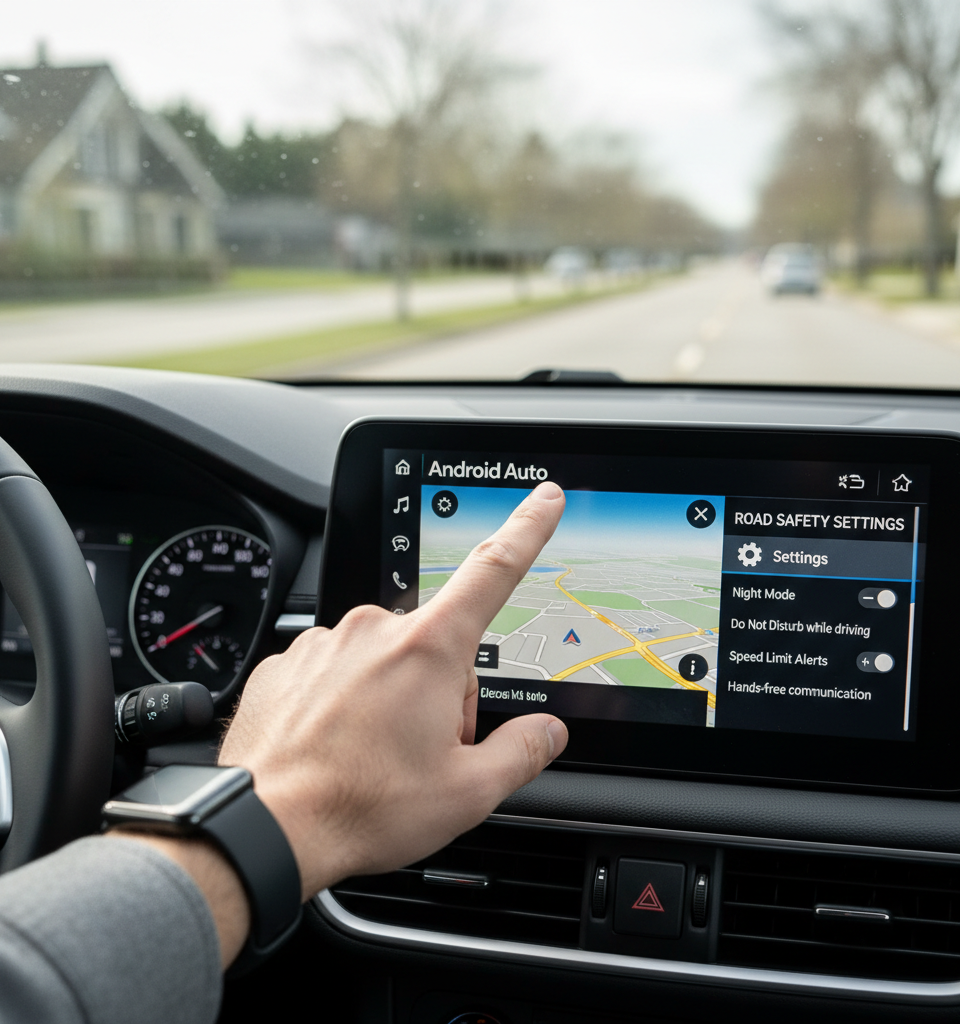 Enhancing Road Safety: Essential Android Auto Settings for a Secure Drive — AI-generated illustration