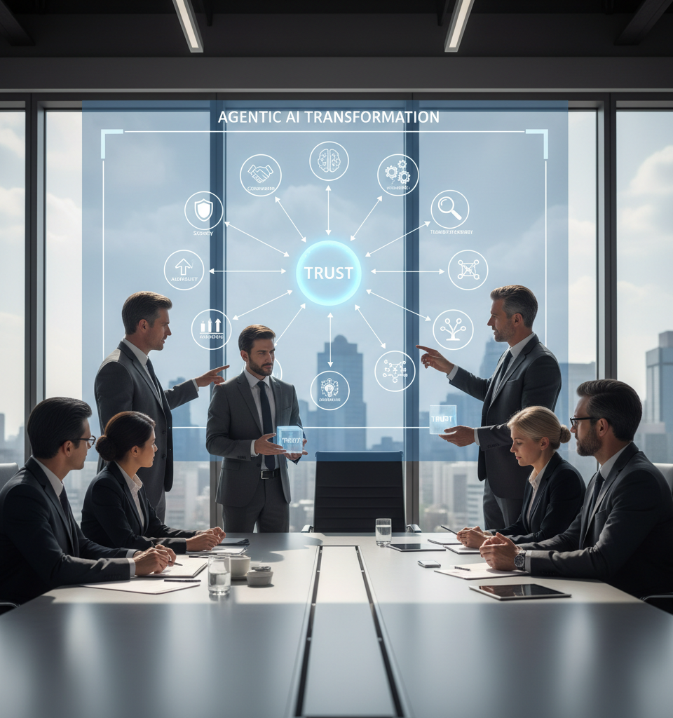 Establishing Trust: The 12 Rules for Successful Agentic AI Transformation in Enterprises — AI-generated illustration