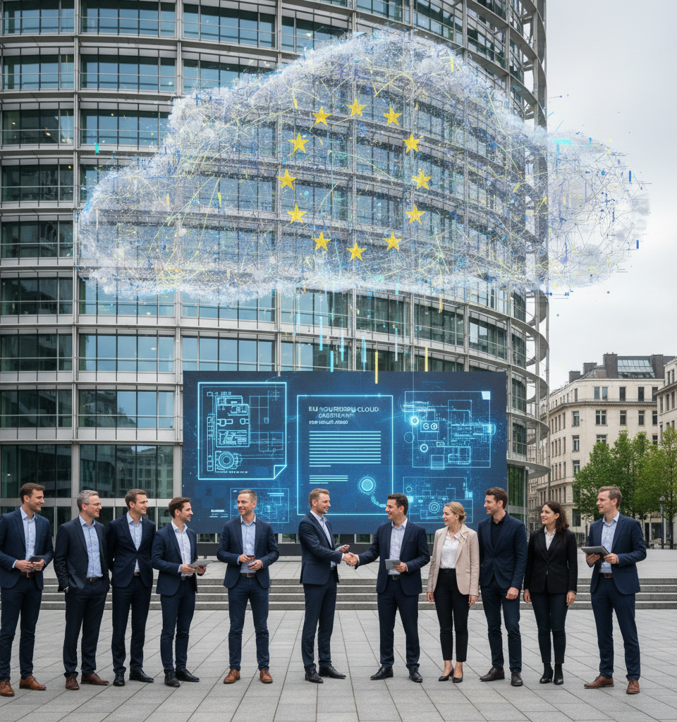 EU Awards €180 Million Sovereign Cloud Contract to European Consortia, Defining Digital Autonomy Standards — AI-generated illustration