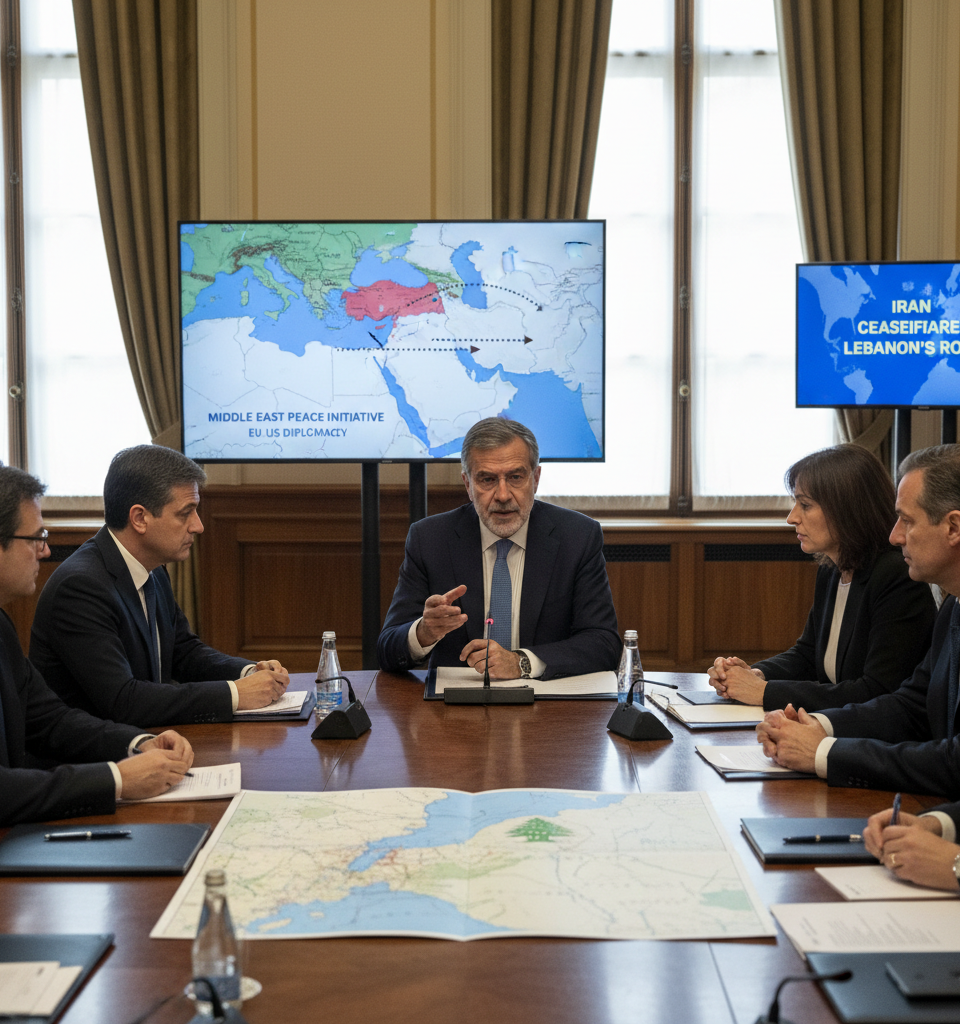 EU Presses US: Lebanon Crucial to Iran Ceasefire Amidst Rising Mideast Tensions — AI-generated illustration