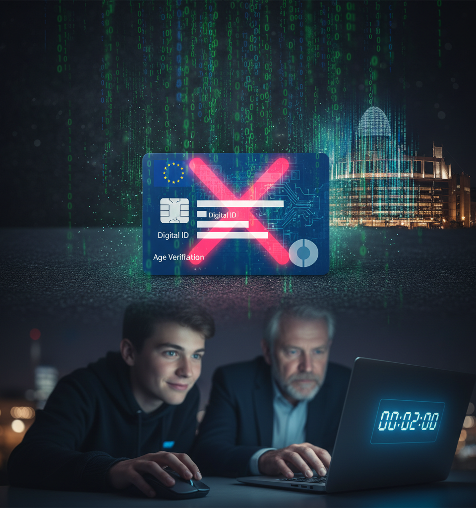 EU's Digital Age-Verification Flaw Exposed in Two-Minute Hack — AI-generated illustration