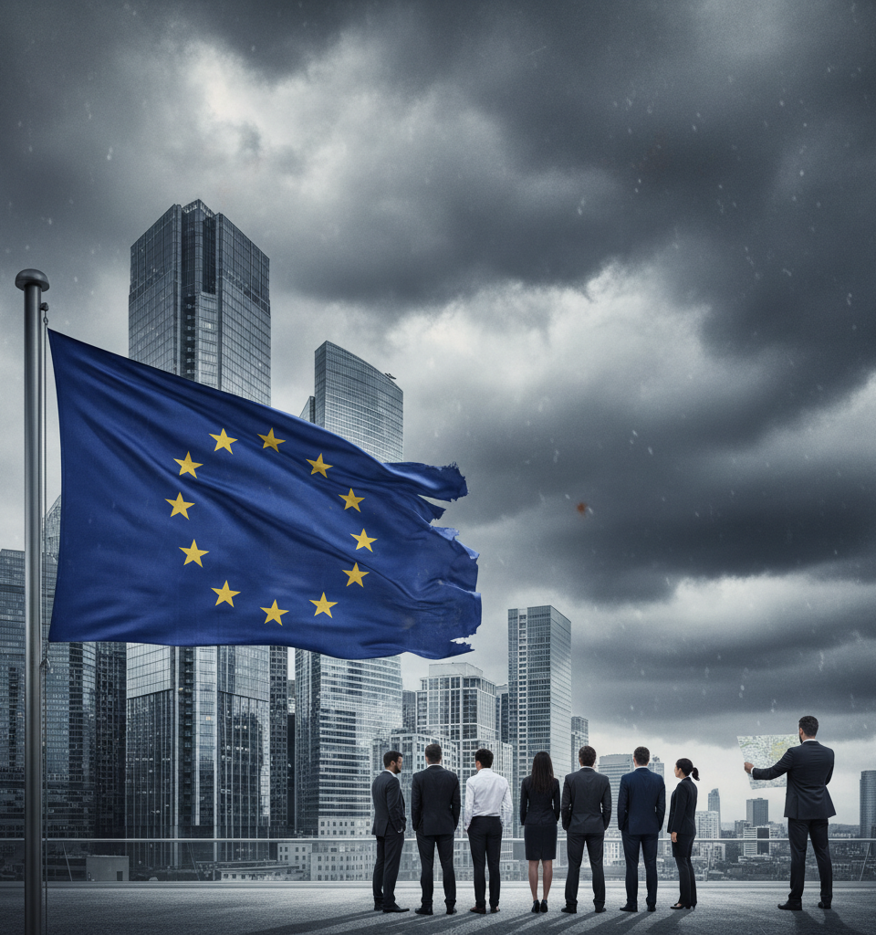 Europe Navigates Geopolitical Storm: Economic Strain Compounds Political Isolation — AI-generated illustration