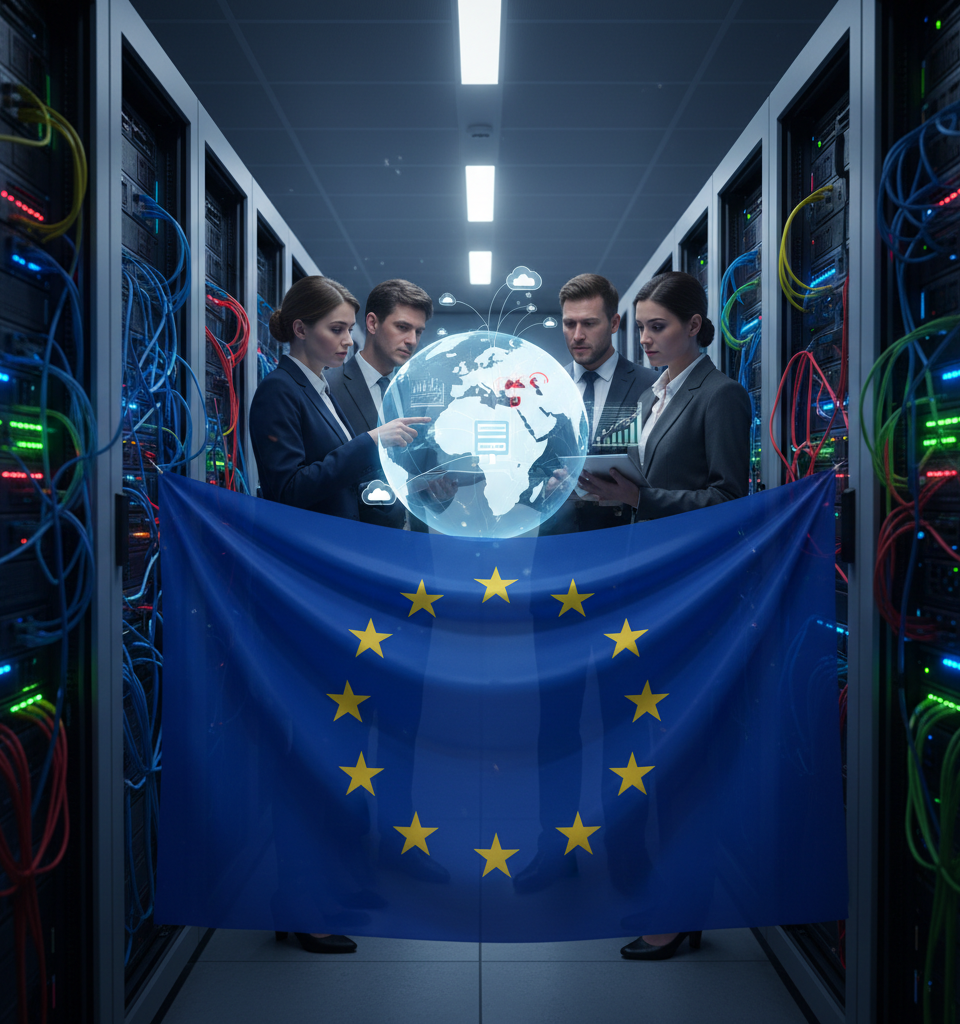 Europe's Cloud Dependency: A Looming Geopolitical Risk Beyond Tech — AI-generated illustration