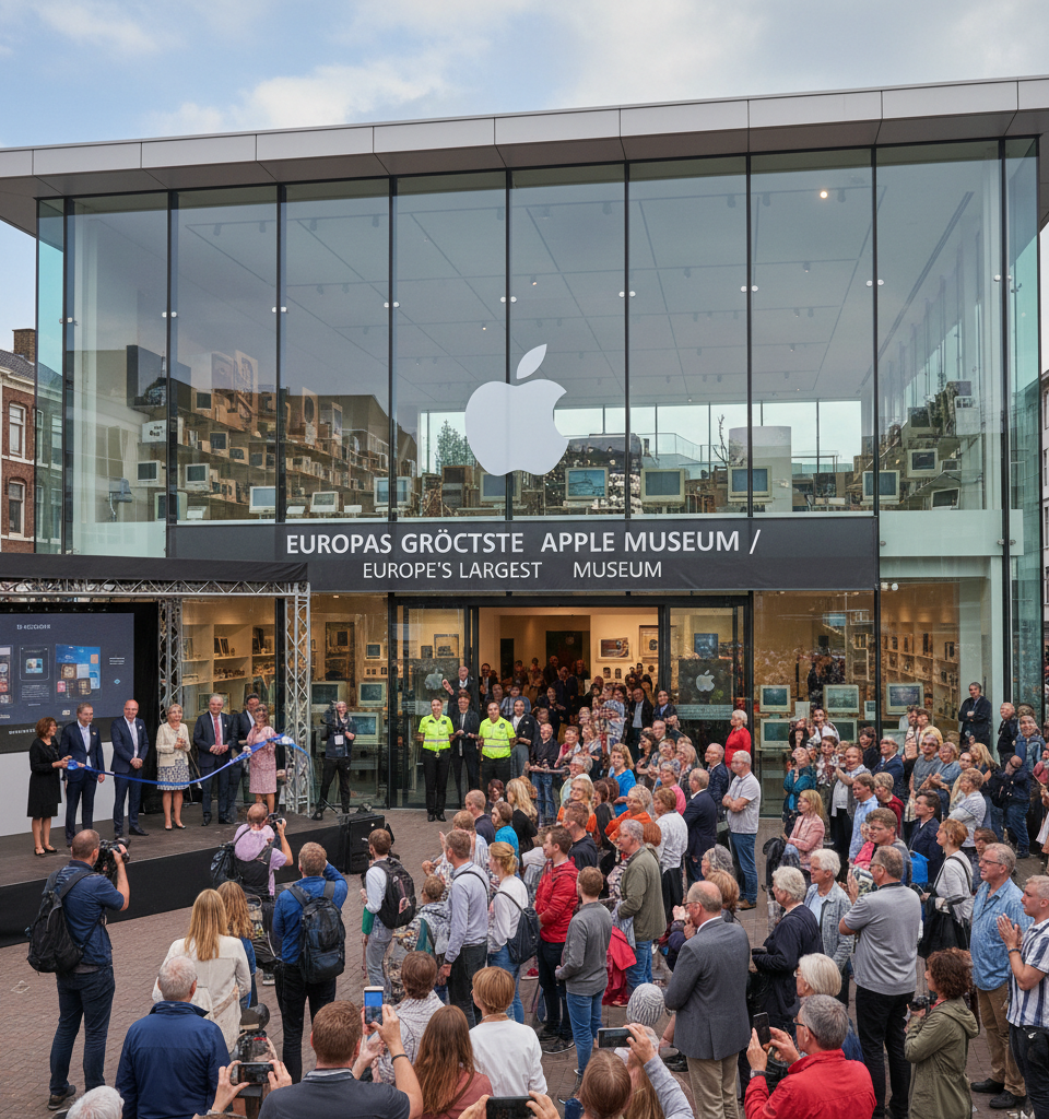 Europe’s largest Apple museum opens to the public in the Netherlands — AI-generated illustration